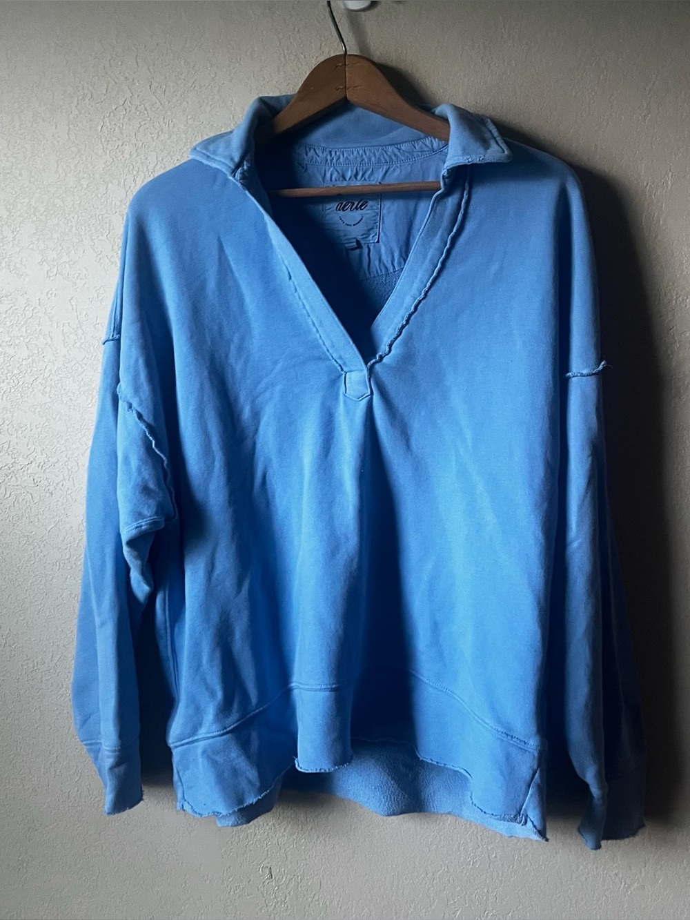 aerie Blue Pullover Collar Sweatshirt